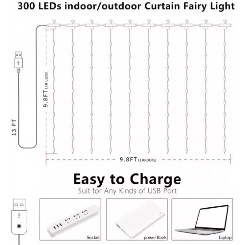 LED gaismas lente OEM X0013lX27J — 300 LED, silti balta