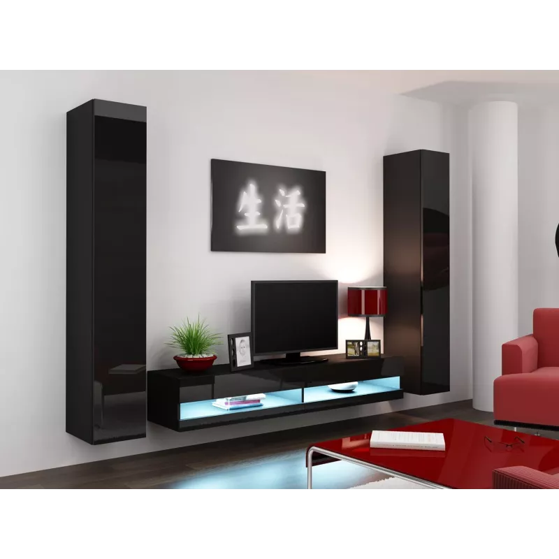 Cama TV statīvs VIGO jauna 30/180/40 melns/melns glancēts