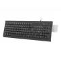 Vadu pilna izmēra NATEC Moray ES tastatūra ar USB, spāņu QWERTY, 105 taustiņi, ID karšu lasītājs, 1,5 m kabelis, melna
