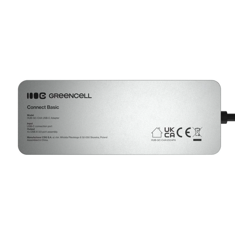 USB centrmezgls zaļa Cell HUB-GC-C4A — 4 portu USB-C 3.0 centrmezgls
