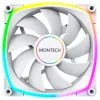 Datora korpusa ventilators Montech AX140 PWM 140 mm, šautenes gultnis, 540–1760 RPM, balts