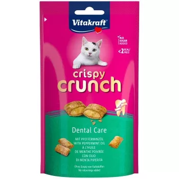 Kaķu zobu kopšanas kārums Vitakraft Crispy Crunch Dental 60 g — kraukšķīgs zobu kopšanas našķis kaķiem