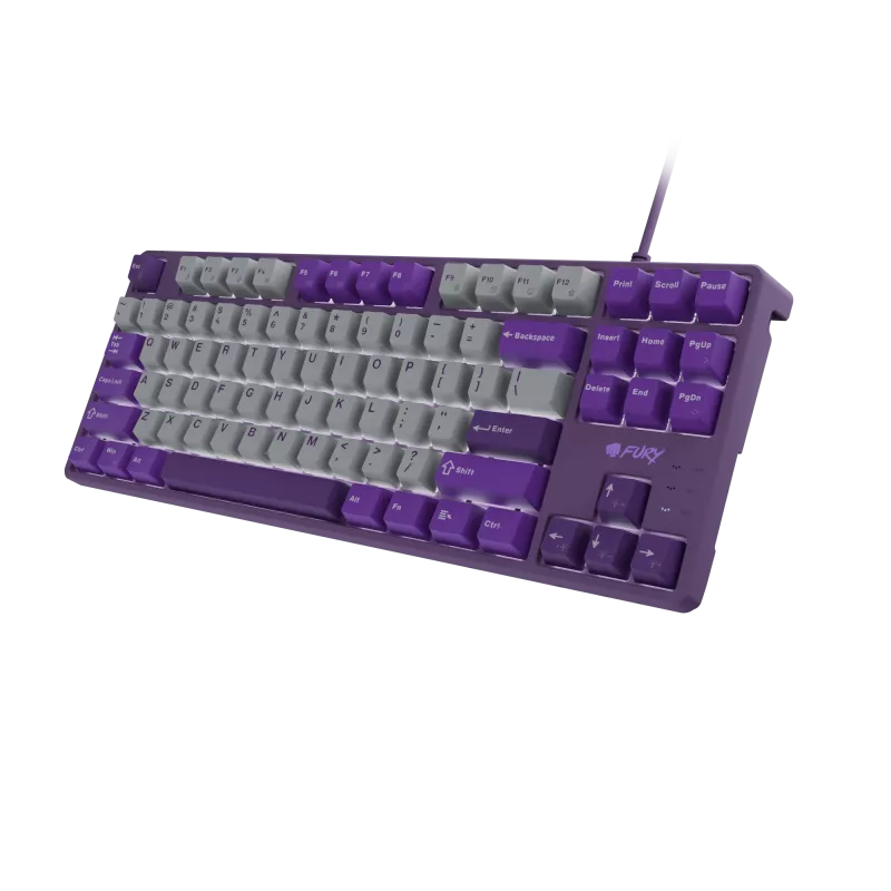 NATEC Fury Gaming Keyboard Kanabo K2 US balti izgaismota mehāniskā pelēki violeta