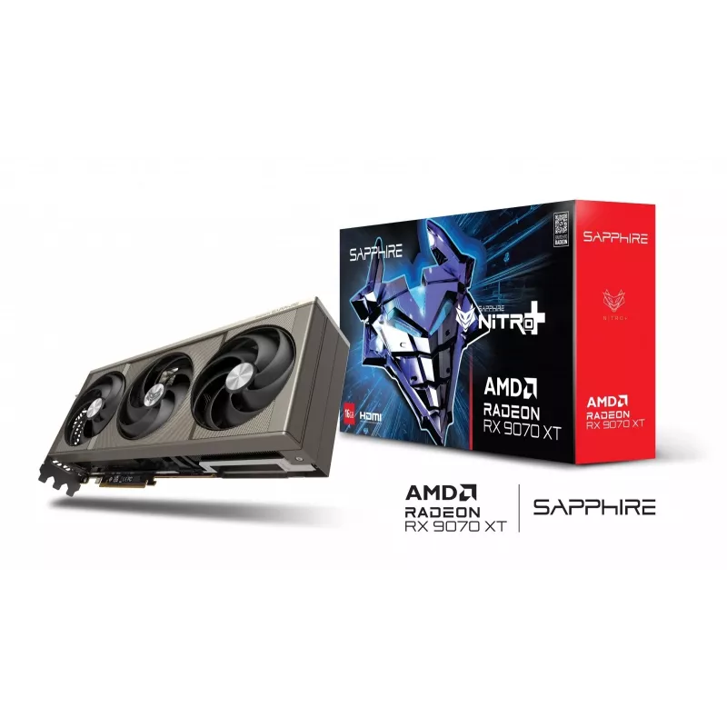 Sapphire grafiskā karte Radeon RX 9070 XT, 16 GB GDDR6, PCIe 5.0, 256 bitu, 330W TDP