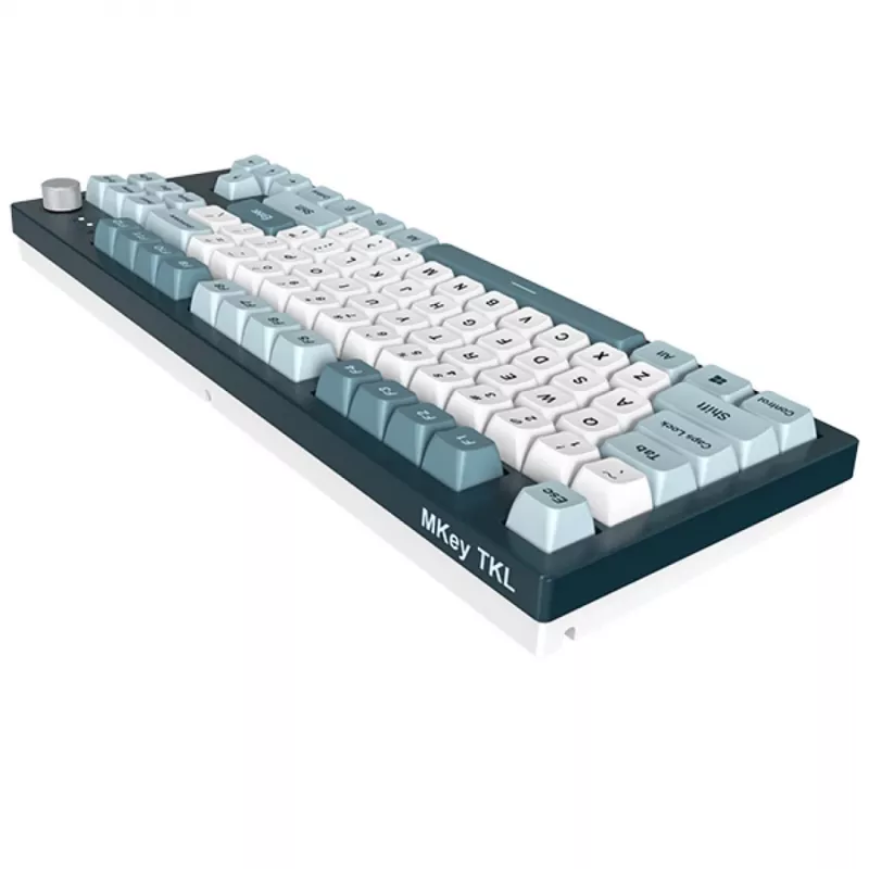 Montech MKey TKL tastatūra spēlēm USB tumši pelēka, gaiši zila, balta