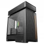 Galddatora korpuss DeepCool CL6600 Melns — atbalsta ATX/PS2/SFX/SFX-L PSU, 140 mm priekšējos ventilatorus, 120/140 mm augšējos/aizmugurējos, 2,5/3,5 collu diskus