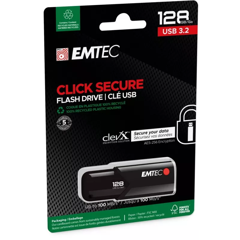 USB zibatmiņa Emtec 128 GB USB Type-A 3.2 Gen 2 melna