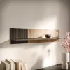 Peldošais plaukts Cama Meble MERCI 110x20x25 cm, pie sienas stiprināms, skaidu plātne, melns/ozola artisan