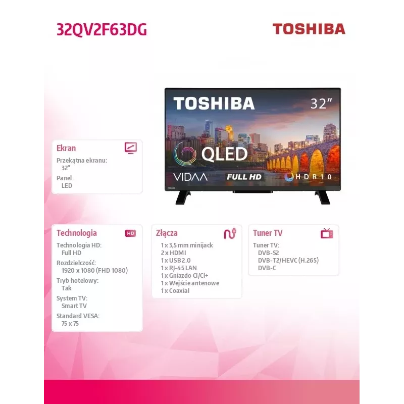 TV QLED 32 collas 32QV2F63DG
