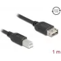 USB 2.0 kabelis DELOCK 81530 — 1 m, USB B uz USB A, melns
