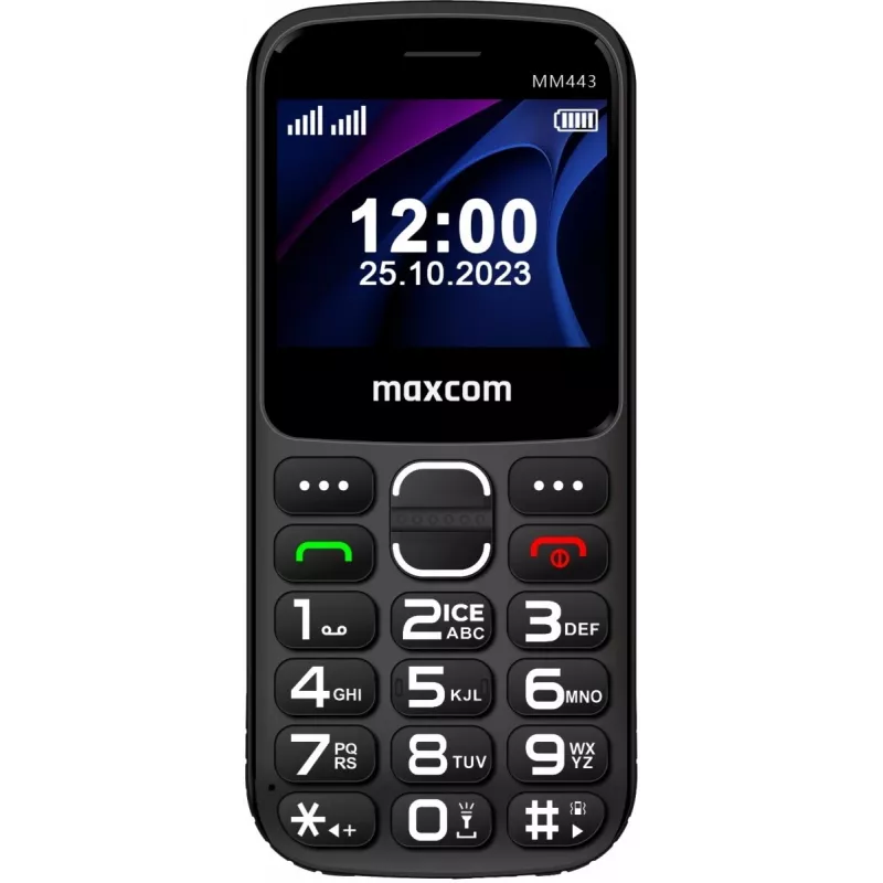 Maxcom Comfort MM443 S ar lādētāju ierna/melns