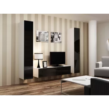 Cama TV statīvs VIGO 140 30/140/40 balts/melns glancēts