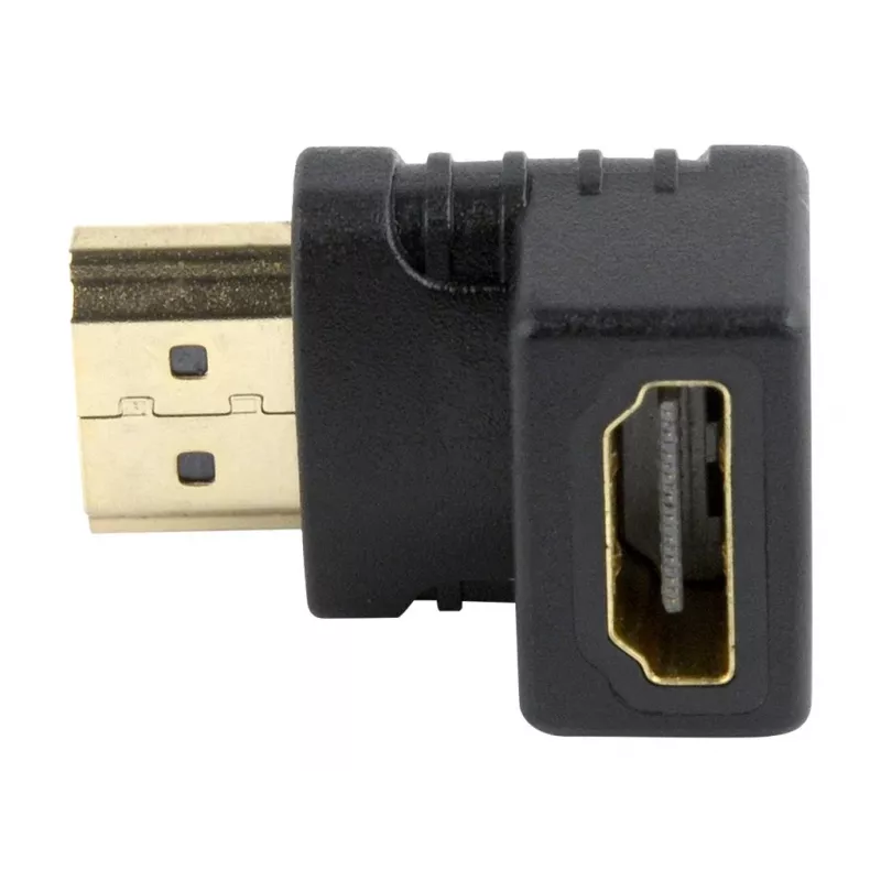 HDMI savienotāju adapteris GEMBIRD A-HDMI90-FML, HDMI uz HDMI, taisnleņķa 90° adapteris, melns