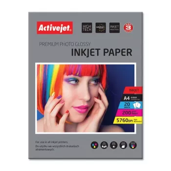 Activejet AP4-200G20 glancēts foto papīrs (A4; 20 gab.)