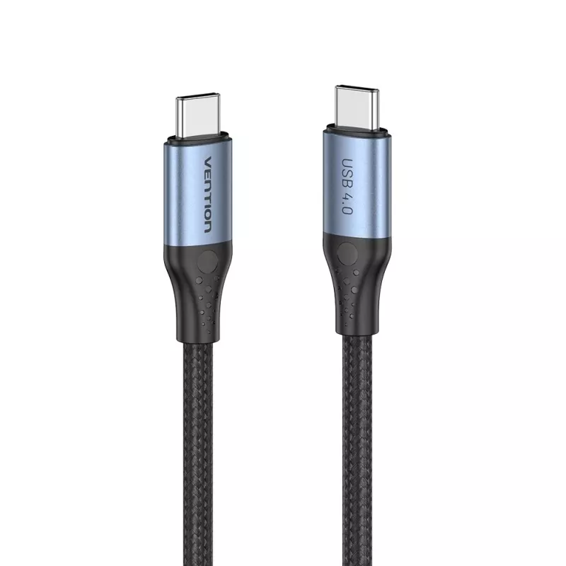 Vention USB4 Gen 3x2 Type-C uz Type-C kabelis 1 m, 5A, alumīnija sakausējums, kokvilnas pinums