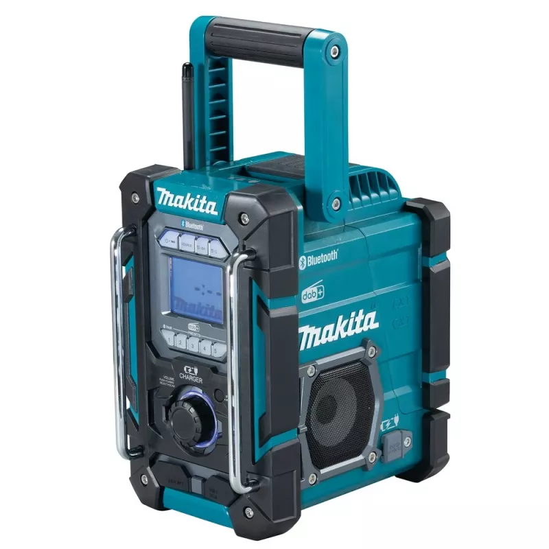 Pārnēsājamais radio Makita DMR301 — DAB/DAB+/FM/AM, USB-A, 18V Li‑Ion, ūdensizturīgs