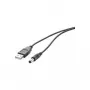 USB barošanas kabelis Renkforce RF-4079664 1 m, vīrišķais–vīrišķais DC 5,5 mm, 5 V, melns