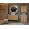 Vannas istabas uzglabāšanas skapis Top e Shop NEL 2K DK ANT/ART KP — Grafīts/Ozols, brīvi stāvošs, 600×300×1740 mm, 3 plaukti