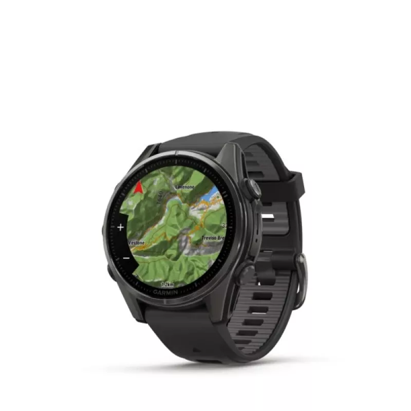 Garmin fenix 8 3,3 cm (1,3) AMOLED 43 mm Digitāls 416 x 416 pikseļi Skārienekrāns Melns Wi-Fi GPS (satelīts)
