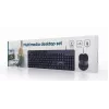 Vadu pilna izmēra tastatūra Gembird KBS-UM-04 USB QWERTY US English ar peli, melna, 1,5 m kabelis