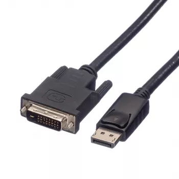Roline - Video kabelis - DisplayPort (vīr.) uz DVI-D (vīr.) - 2 m - Rokskrūves - Melns