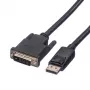 Roline - Video kabelis - DisplayPort (vīr.) uz DVI-D (vīr.) - 2 m - Rokskrūves - Melns