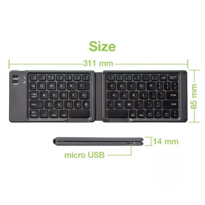Bluetooth 3.0 salokāma bezvadu tastatūra