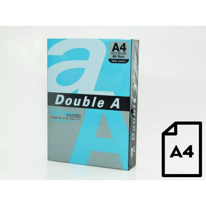 Krāsu papīrs Double A, 80g, A4, 500 loksnes, Tumši zils
