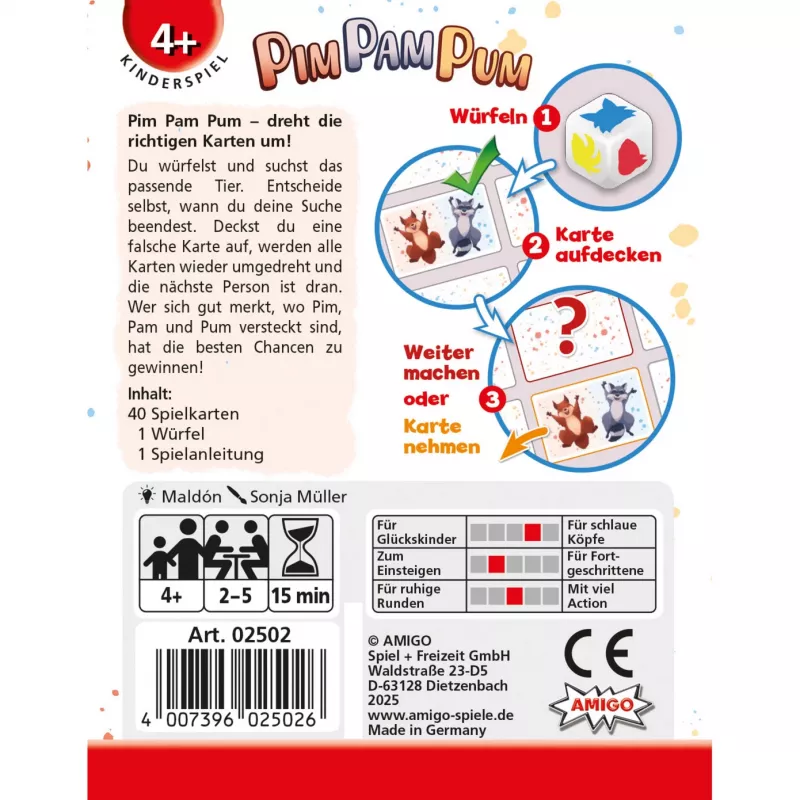 Galda spēle AMIGO Amigo Pim Pam Pum modelis 02502