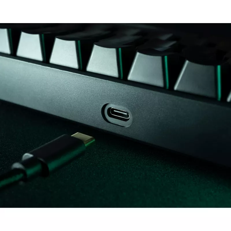 Deltaco GAM-100-DE - 65% - USB + Bluetooth - mehāniskais slēdzis - QWERTZ - RGB-LED - Melns