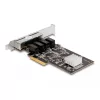 DeLOCK PCI Express x4 karte 4 x RJ45 Gigabit LAN RTL8111 - PCIe - RJ-45 - PCIe 2.0 - Sudrabs - PC - Windows 10 - Windows 11 - Windows 8.1 (88618)