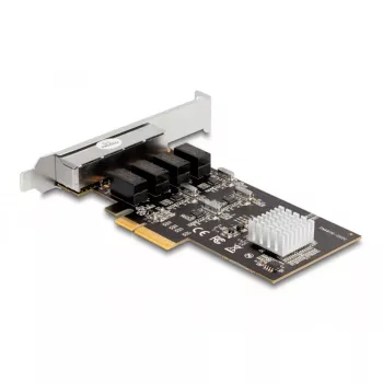 DeLOCK PCI Express x4 karte 4 x RJ45 Gigabit LAN RTL8111 - PCIe - RJ-45 - PCIe 2.0 - Sudrabs - PC - Windows 10 - Windows 11 - Windows 8.1 (88618)