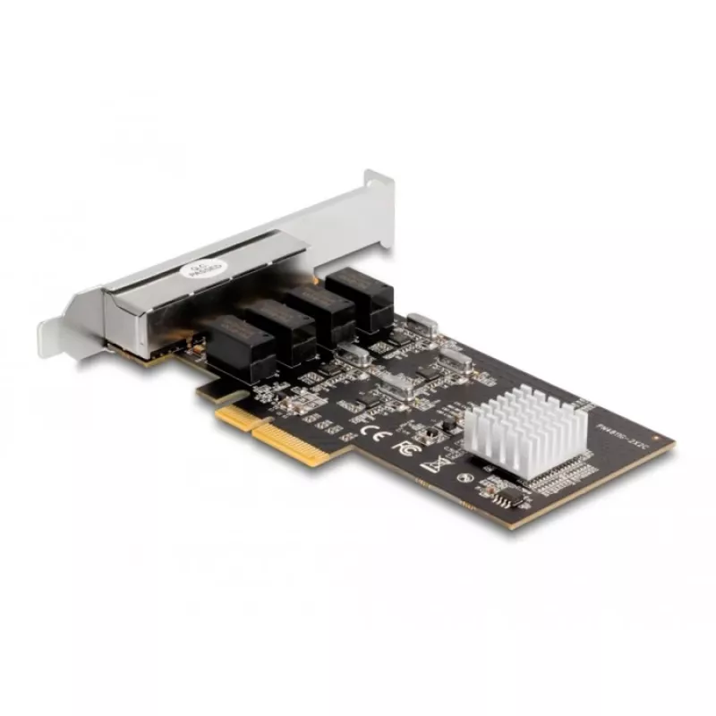 DeLOCK PCI Express x4 karte 4 x RJ45 Gigabit LAN RTL8111 - PCIe - RJ-45 - PCIe 2.0 - Sudrabs - PC - Windows 10 - Windows 11 - Windows 8.1 (88618)
