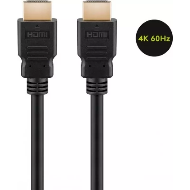 Goobay | High Speed HDMI kabelis ar Ethernet | 61150 | HDMI vīrišķais (A tips) | HDMI vīrišķais (A tips) | HDMI uz HDMI | 1 m