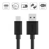 UNITEK USB KABELIS USB-A — USB-C 25CM, Y-C480BK