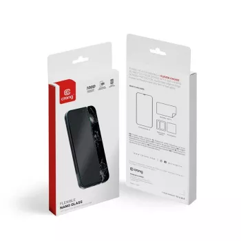 Rūdīta hibrīda stikla ekrāna aizsargs Crong iPhone 15 CRG-NANO-IP61 9H cietība pret skrāpējumiem