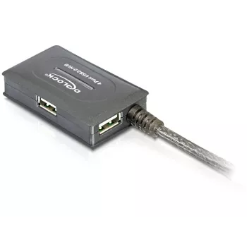 DeLock USB2.0 pagarinājuma kabelis 10m aktīvs ar 4 portu centrmezglu - Centrmezgls - 4 x USB2.0 (82748)