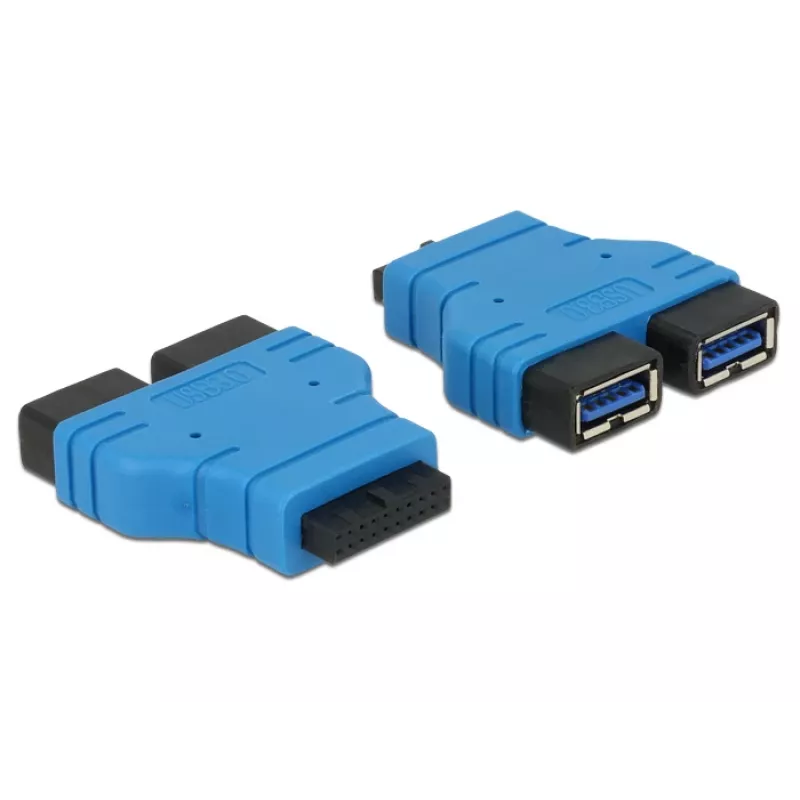 USB 3.0 centrmezgls DELOCK 65670 melns zils