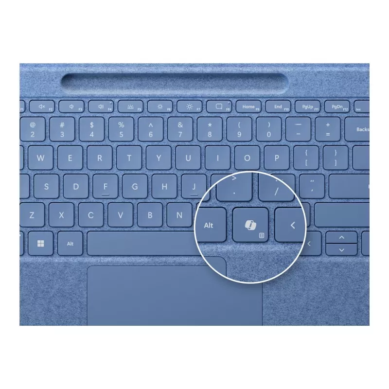 Klaviatūra Microsoft Surface 8YU-00027 — QWERTZ vācu izkārtojums, Bluetooth, skārienpaliktnis, zila