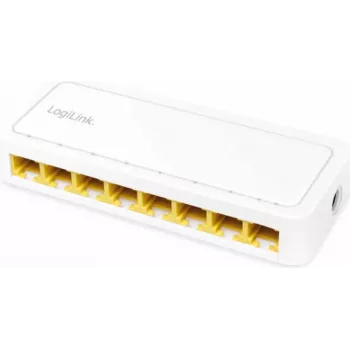 LogiLink tīkla slēdzis - 8 x RJ45 porti - Gigabit - plastmasas korpusa - balta