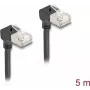 Tīkla kabelis DeLOCK RJ45 Cat.6A S/FTP plāns 90° uz augšu 5 m melns