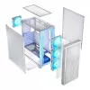 PC korpuss LOGIC Dart Pro Midi ARGB balts — Midi Tower, ATX, 456×200×385 mm, maks. GPU 34 cm, CPU dzesētāja augstums 155 mm, 3x120mm priekšā + 1x120mm aizmugurē, USB 3.0 x2, USB-C x1