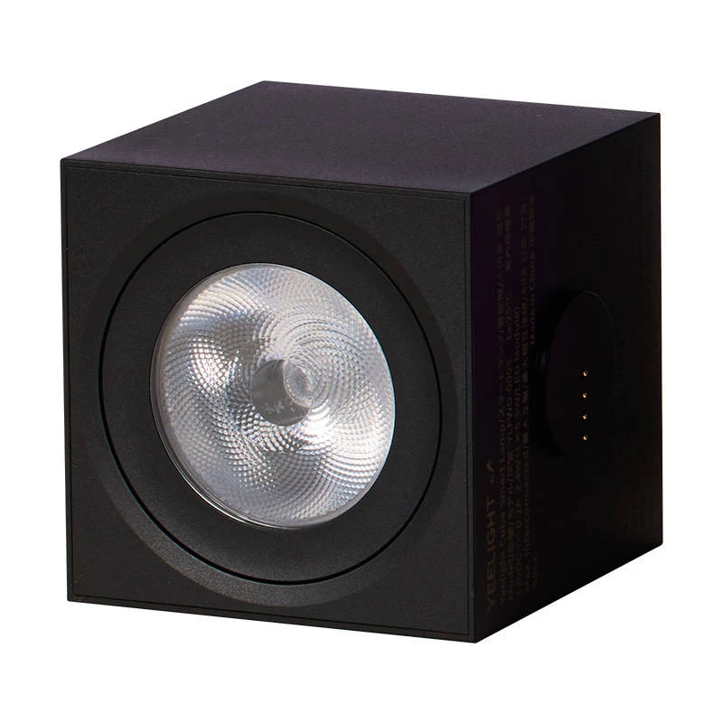 Viedā galda lampa Yeelight Cube — daudzkrāsu, Wi-Fi/Bluetooth, 2,4 GHz, Bluetooth 5.0, maiņstrāva 100–240 V, 1,5 m kabelis, melna