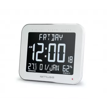 Ciparu sienas/galda pulkstenis muse M-090 WMC — taisnstūra LCD, 220×177,5×24,5 mm, baterijas/DC 4,5 V