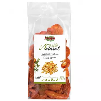 Žāvēti burkāni Alegia 60 g — dabīga dārzeņu uzkoda grauzējiem un trušiem, bez cukura, bez lipekļa