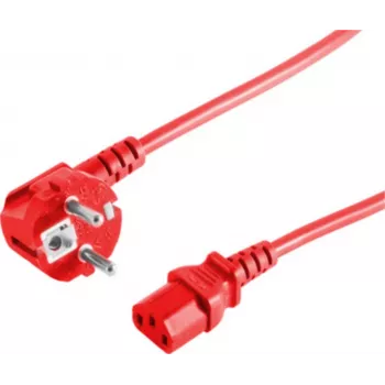 Barošanas kabelis CEE7/7 uz C13 ShiverPeaks BS09-05054 sarkans 5 m