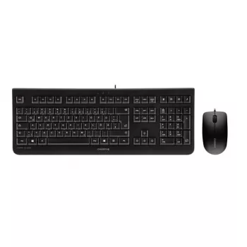 Tastatūra CHERRY DC 2000 ar peli, universāla USB QWERTY čehu, melna