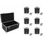 LED bateriju augšējais apgaismotājs EUROLITE AKKU TL-3 TCL QuickDMX 6x ar transportēšanas koferi TDV-1