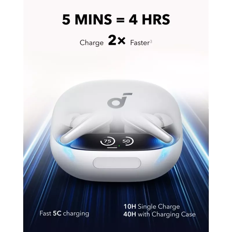 Austiņas Anker Soundcore Liberty 4 Pro TWS Bluetooth ieausti, baltas, zvaniem/mūzikai/sportam, svars 61,97 g