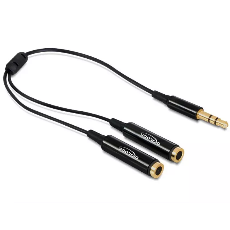 Audio kabelis DeLOCK 65356 0,25m 3,5mm 2 x 3,5mm Melns